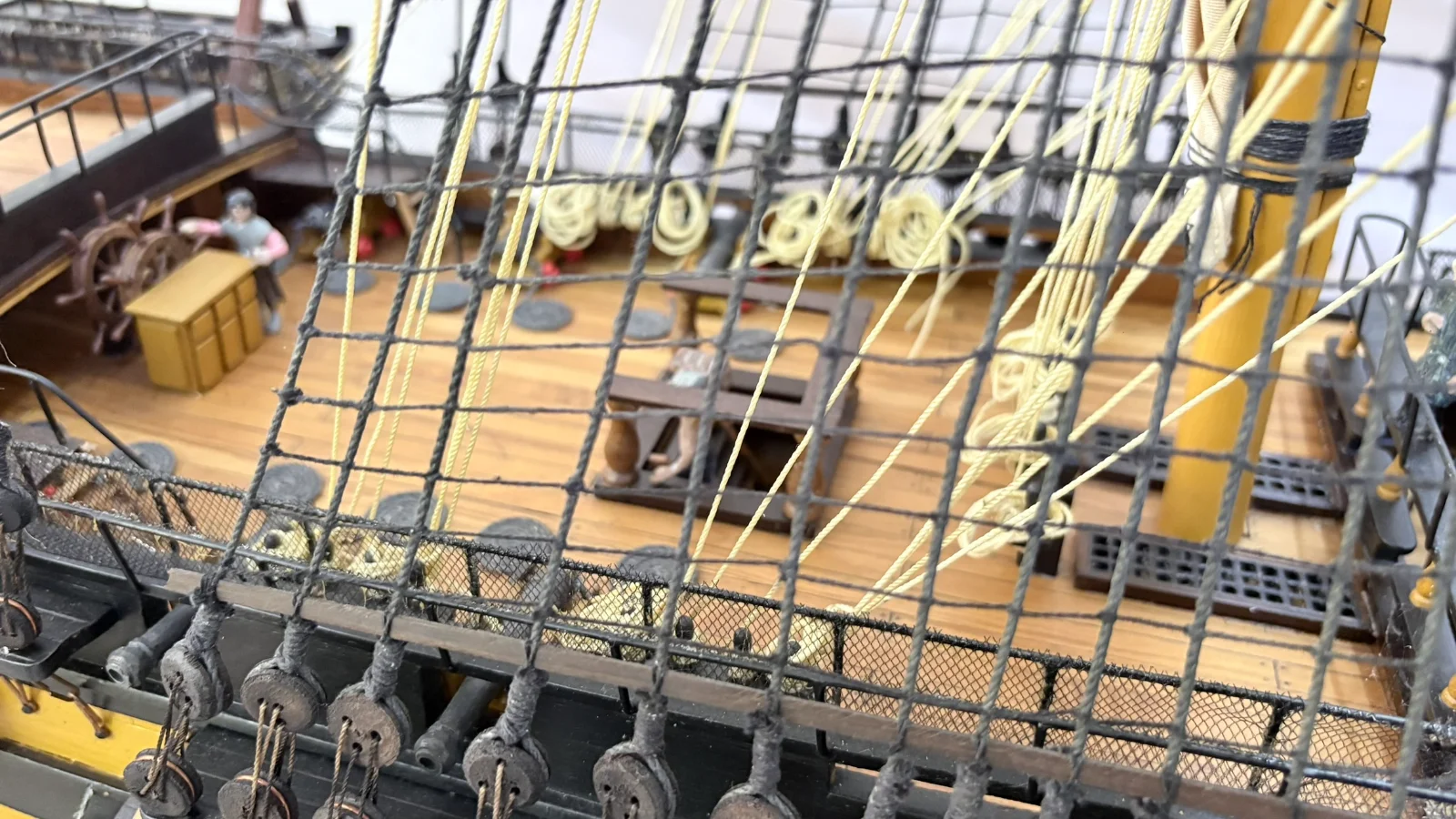 Large handcrafted 2m 10cm wooden HMS Victory ship model replica with detailed rigging and sails