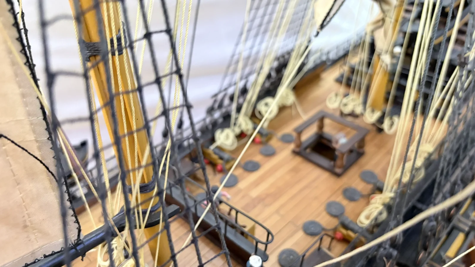 Large handcrafted 2m 10cm wooden HMS Victory ship model replica with detailed rigging and sails