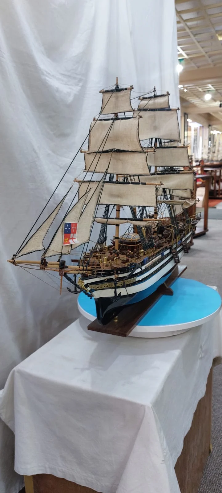 Amerigo Vespucci Ship Models Bobato Black Hull and White Strip5