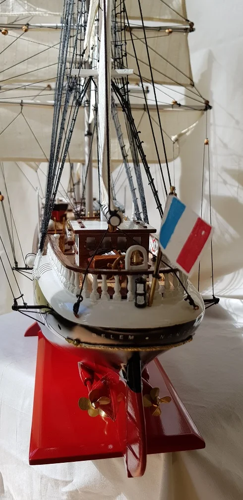 Belem Ship Models - Bobato Ship Models Version Varnished & Painted in Hull in Red 18