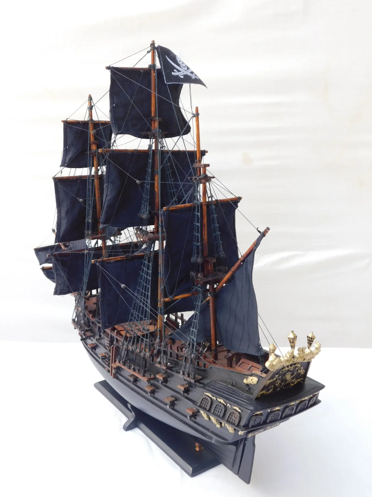 Black Pearl Handcrafted Wooden Pirate Ship Model