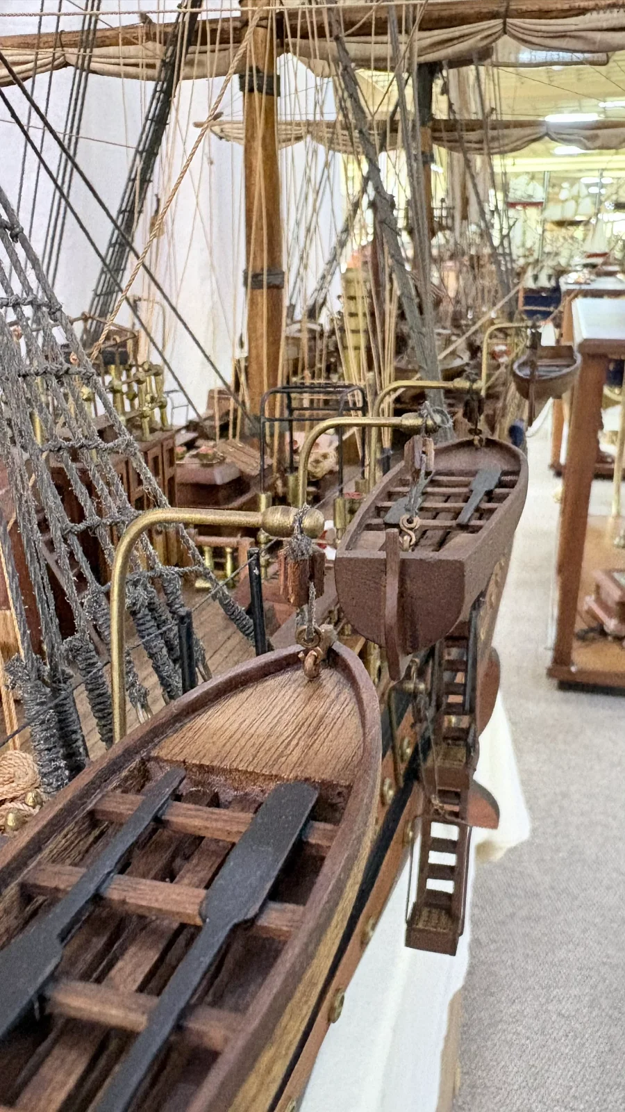 Handcrafted 90cm wooden Amerigo Vespucci ship model replica with detailed rigging and sails