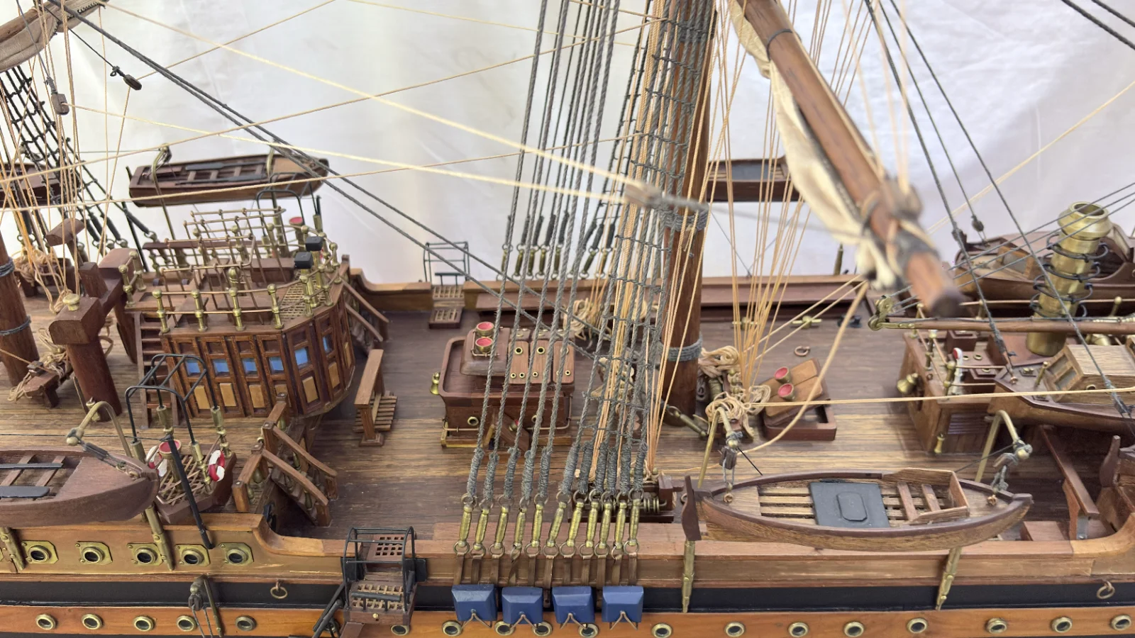 Handcrafted 90cm wooden Amerigo Vespucci ship model replica with detailed rigging and sails