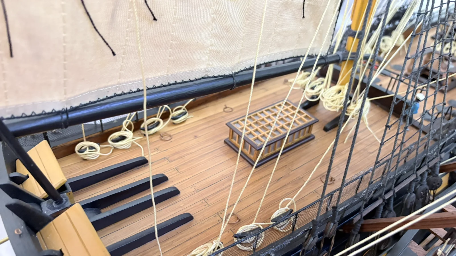 Large handcrafted 2m 10cm wooden HMS Victory ship model replica with detailed rigging and sails